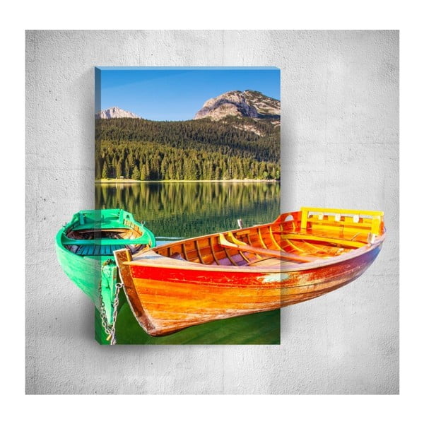 Two Boats On The River 3D fali kép, 40 x 60 cm - Mosticx
