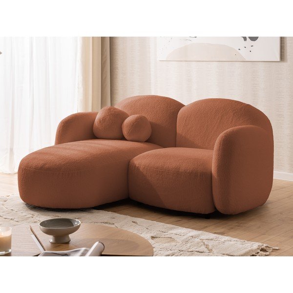 Terrakotta színű buklé sarokkanapé (bal oldali-heverő résszel) Orbit – Ropez-image-4