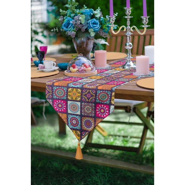 Asztali futó 45x140 cm Mandala Tiles – Minimalist Cushion Covers-image-2