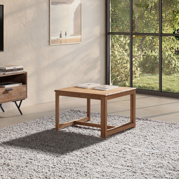 Natúr színű tölgyfa dohányzóasztal 60x70 cm Unai – MOME-image-1