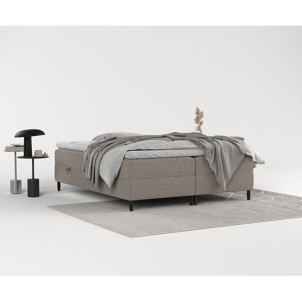 Barna ágyneműtartós boxspring ágy 200x200 cm Malte – Maison de Rêve-image-4