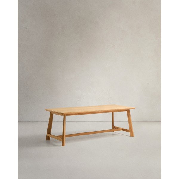 Étkezőasztal tölgyfa dekoros asztallappal 100x220 cm Idun – Kave Home