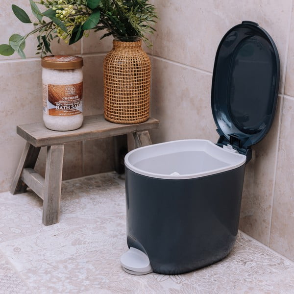 Sötétszürke műanyag pedálos szemetes 3,5 l Mode – Addis-image-4