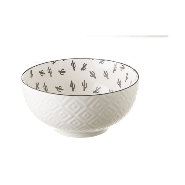 Mini Cactus fehér-szürke porcelán tál, Ø 14,9 cm - Unimasa