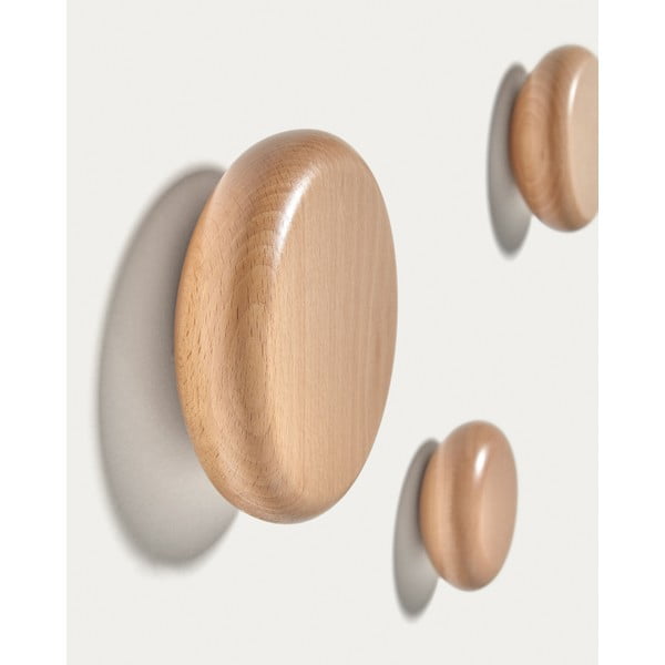 Natúr színű fali fa akasztó szett 3 db-os Nadue – Kave Home-image-1