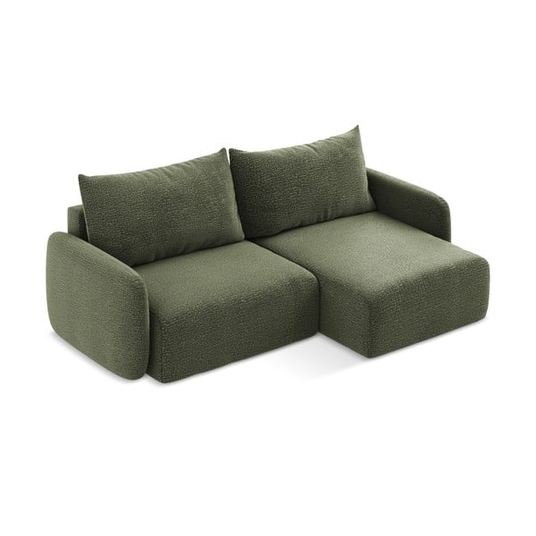 Zöld kinyitható-tárolóhelyes sarokkanapé (jobb oldali) Kalena – Makamii-image-3