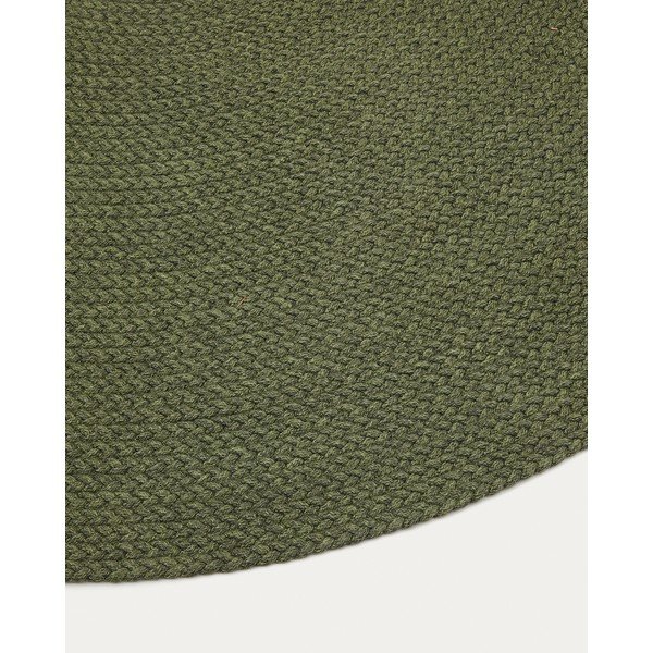 Zöld kerek kültéri-beltéri szőnyeg újrahasznosított szálakból ø 150 cm Despas – Kave Home-image-4