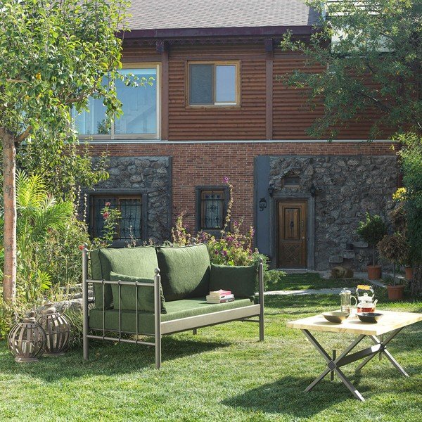 Zöld fém kerti kanapé Lalas – Floriane Garden-image-1