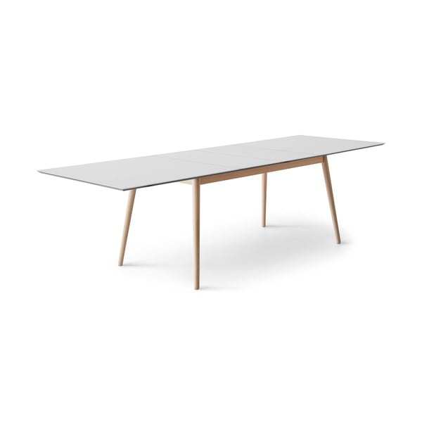 Fehér-natúr színű bővíthető étkezőasztal fehér asztallappal 100x210 cm Meza – Hammel Furniture-image-1
