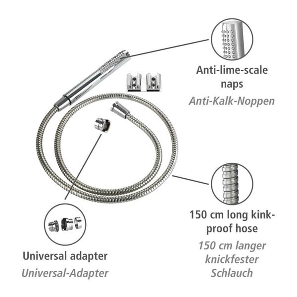 Tusolócső mosdókagylóhoz, dupla fali tartóval - Wenko-image-4