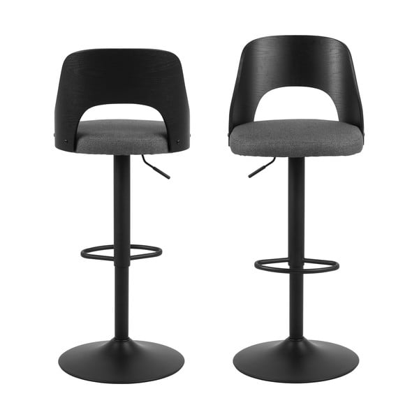 Sötétszürke állítható magasságú bárszék szett 2 db-os (ülésmagasság 84 cm) Lucy – Actona-image-3