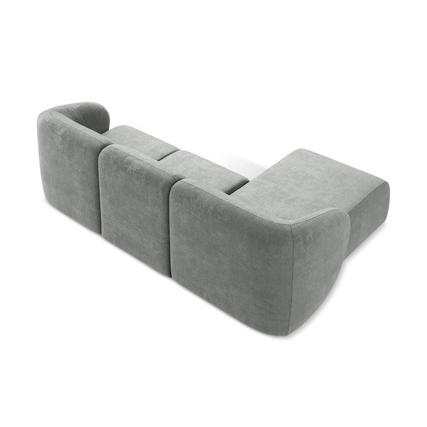 Szürke zsenília sarokkanapé (bal oldali-heverő résszel) Lani – Makamii-image-3