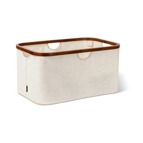 Krémszínű textil összecsukható szennyeskosár Bamboo/Linen – Bigso