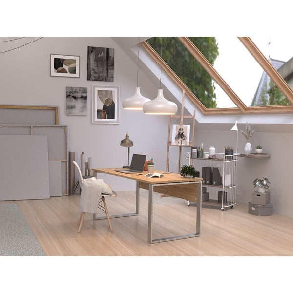 Íróasztal tölgyfa dekorral 79x158 cm Altino – Germania-image-1