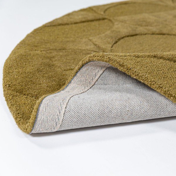 Sötétzöld kézi szövésű gyapjú kerek szőnyeg ø 160 cm Gigi – Flair Rugs-image-2