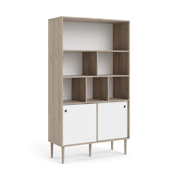 Rome fehér könyvespolc tölgyfa dekoros kerettel, 99 x 176 cm - Tvilum-image-3