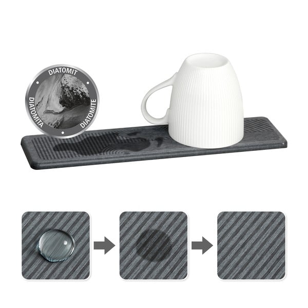 Szürke kovaföld edénycsepegtető alátét 30x8 cm Damon – Wenko-image-3