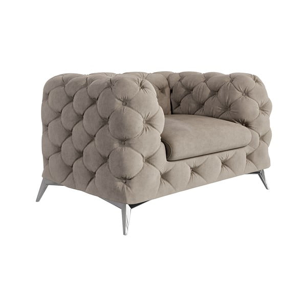 Szürkésbézs bársony fotel Chelsea – Ropez