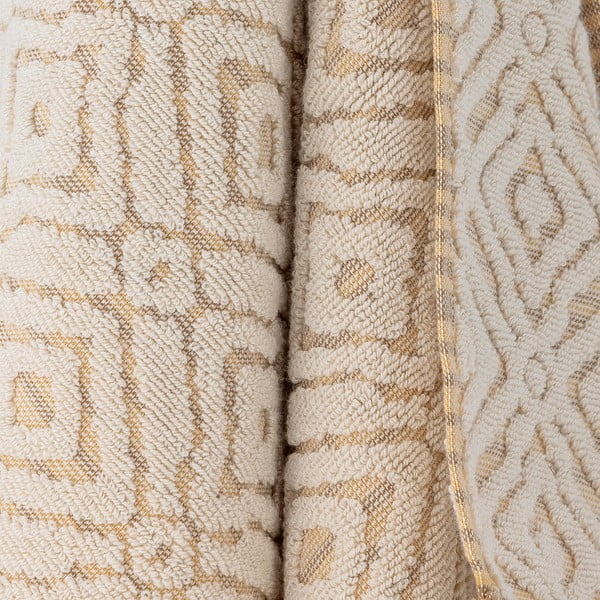 Mustársárga-krémszínű pamut törölköző 100x50 cm Malou – Bloomingville-image-2