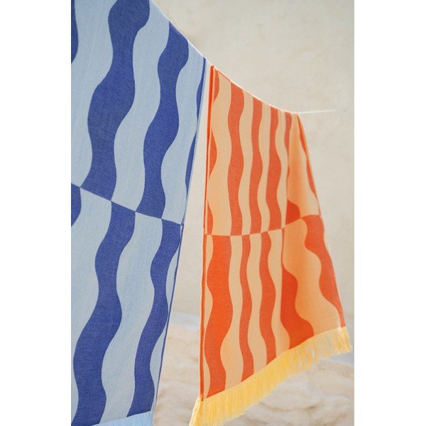 Kék pamut strandtörölköző 100x160 cm Nugo – noo.ma-image-2