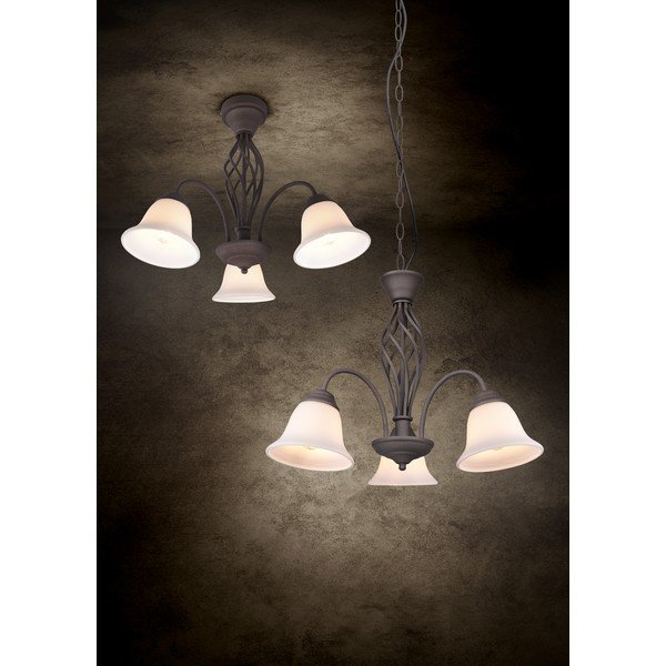 Sötétbarna mennyezeti lámpa üveg búrával Rustica – Trio-image-4