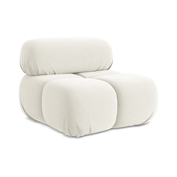 Fehér bársony kanapé modul Lokua – Makamii-image-1