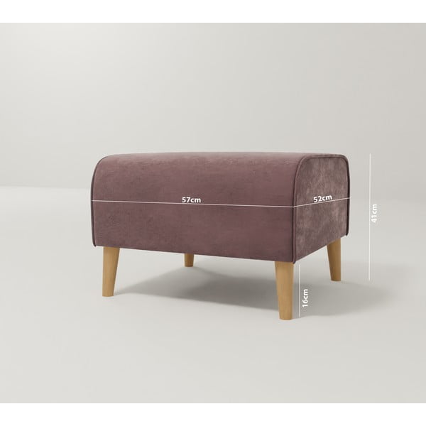 Rózsaszín bársony lábtartó Carole – Ropez-image-3