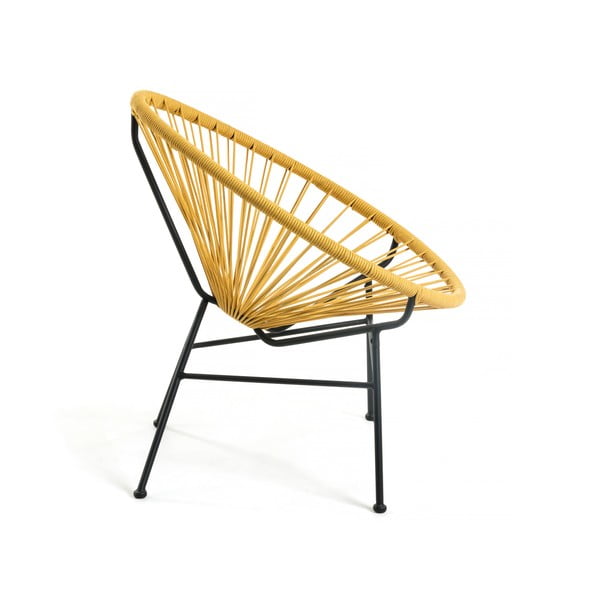 Samantha mustársárga acélszerkezetű kerti szék - Kave Home-image-2