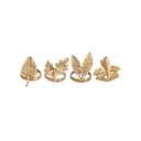 Leaf Brass 4 db-os aranyszínű szalvétagyűrű készlet - Nkuku