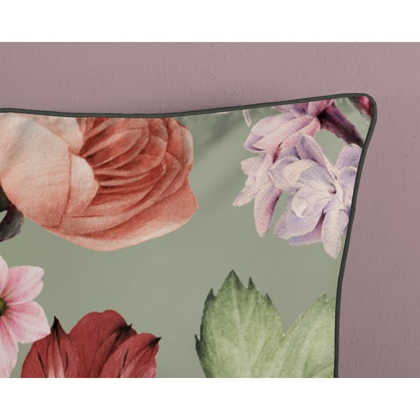 Zöld kétszemélyes-hosszabbított pamut-szatén ágyneműhuzat 200x220 cm Fiori – Descanso-image-3