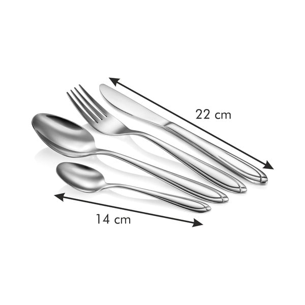 Ezüstszínű rozsdamentes acél evőeszköz készlet 24 db-os Scarlett – Tescoma-image-1