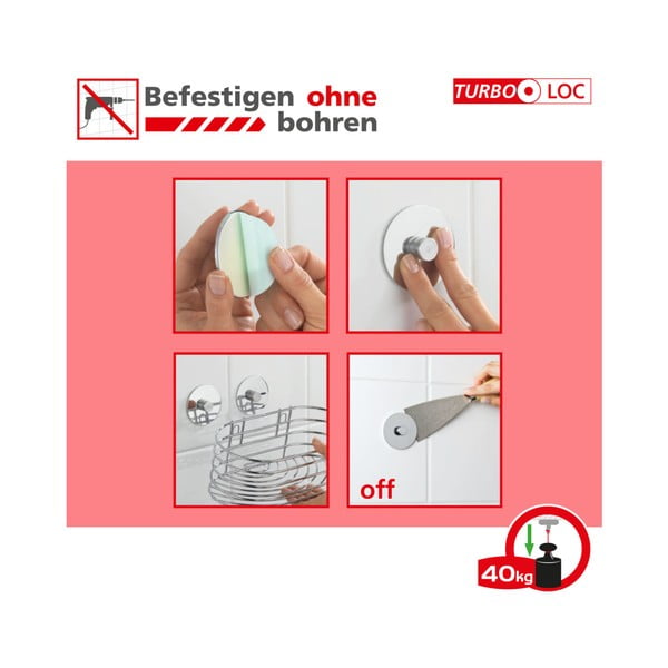 Quadro fúrásmentes fali dupla törölközőtartó rúd - Wenko-image-3