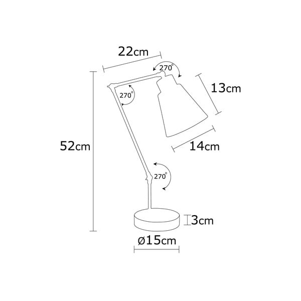 Sárga-natúr színű asztali lámpa fém búrával (magasság 52 cm) Manavgat – Opviq lights-image-3