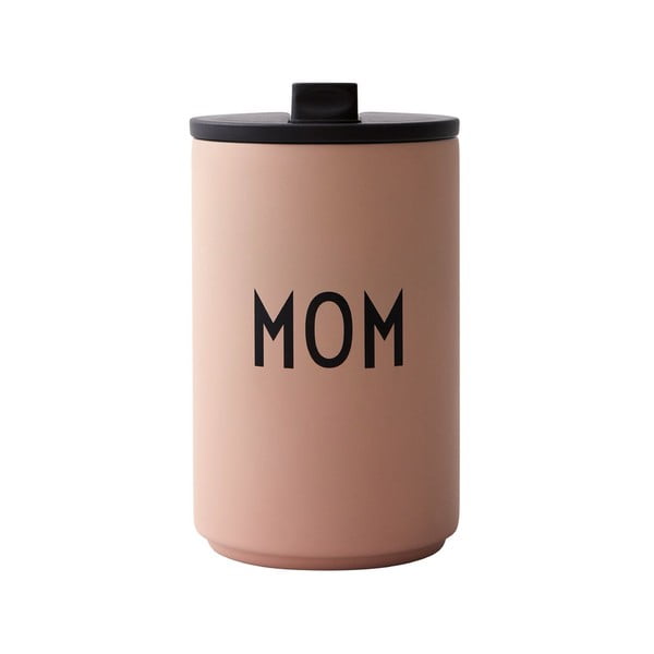 Rózsaszín-bézs termobögre 350 ml Mom – Design Letters