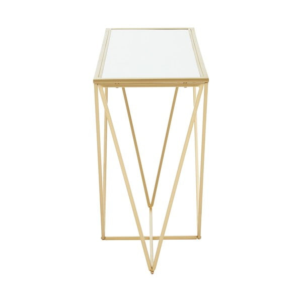 Aranyszínű konzolasztal üveg asztallappal 40x120 cm Farran – Premier Housewares-image-4