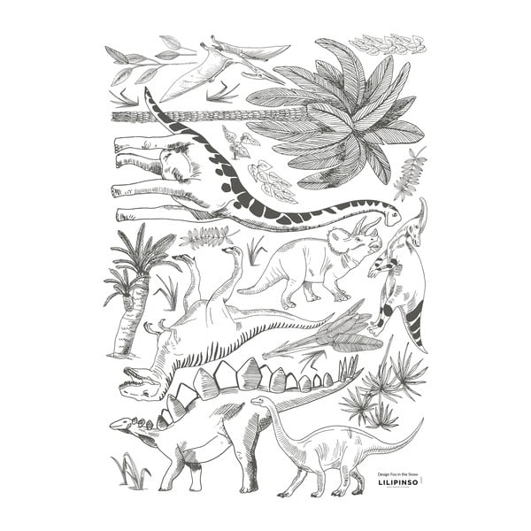 Matrica lap 30x42 cm Dinosaurs & Plants – Lilipinso