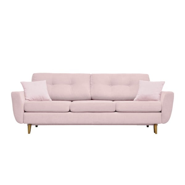 Rose rózsaszín kinyitható kanapé, világos lábakkal - Mazzini Sofas