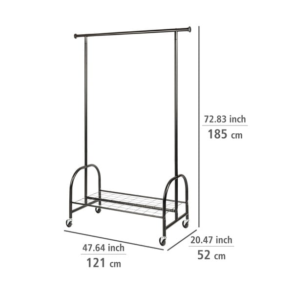 Profi fekete fém ruhatartó - Wenko-image-4