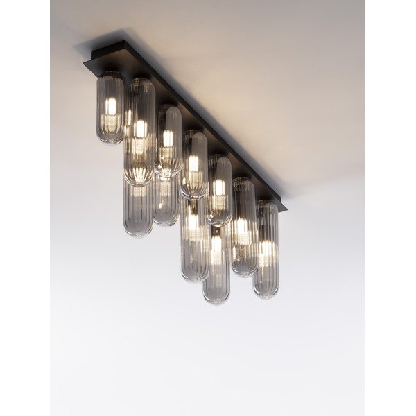 Szürke üveg mennyezeti lámpa üveg búrával 10x72 cm Gustave – Nova Luce-image-3