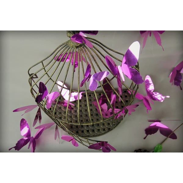 Butterflies lila 3D hatású 12 db-os falmatrica szett - Ambiance-image-2