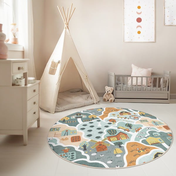 Mosható gyerek játszószőnyeg ø100 cm Farmer's Life – Mila Home-image-2