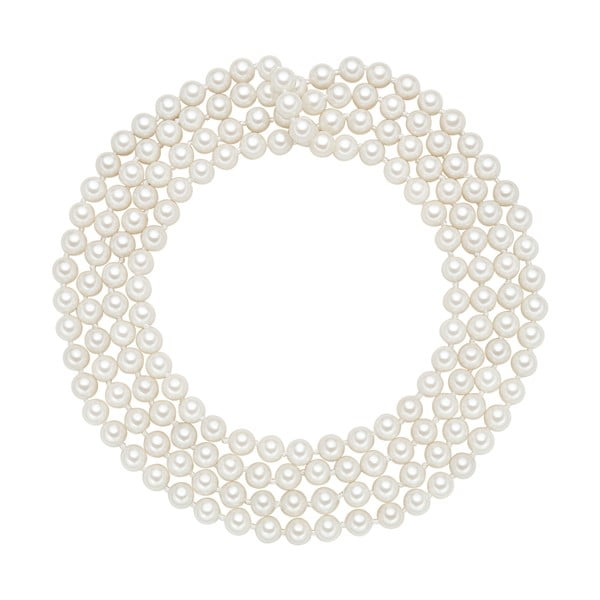 Fehér gyöngy nyaklánc, ⌀ 0,6 x hossz 120 cm - Perldesse
