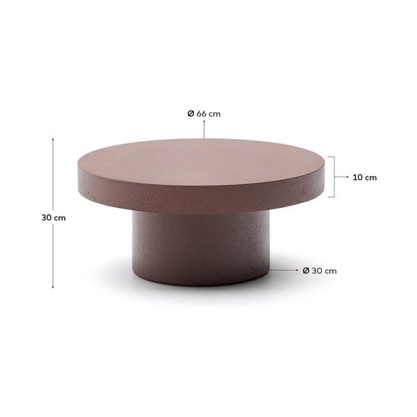 Beton kerek kerti dohányzóasztal ø 66 cm Aiguablava – Kave Home-image-4