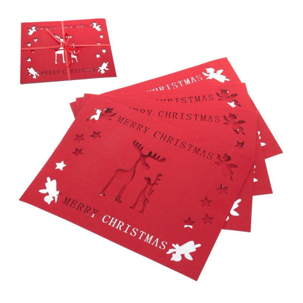 Reindeer 4 db-os alátét szett karácsonyi motívummal - Unimasa