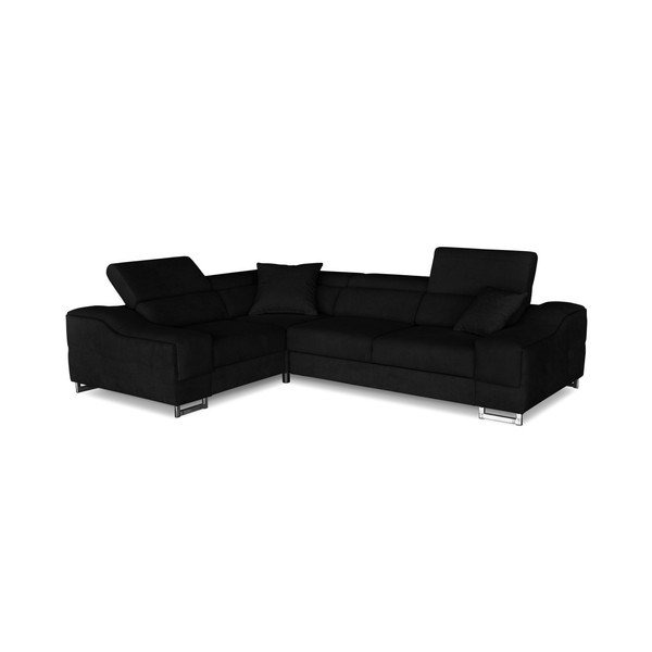 Kappa fekete kinyitható sarokkanapé, bal oldali kivitel - Windsor & Co. Sofas-image-1