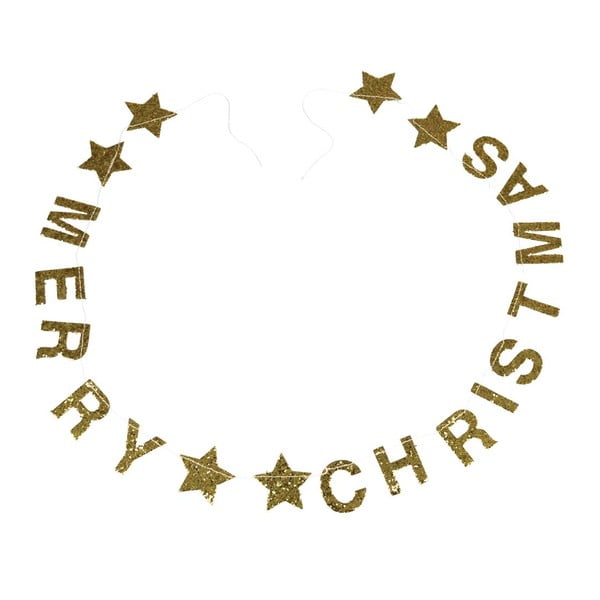 Gold Stars karácsonyi girland felirattal - Rex London