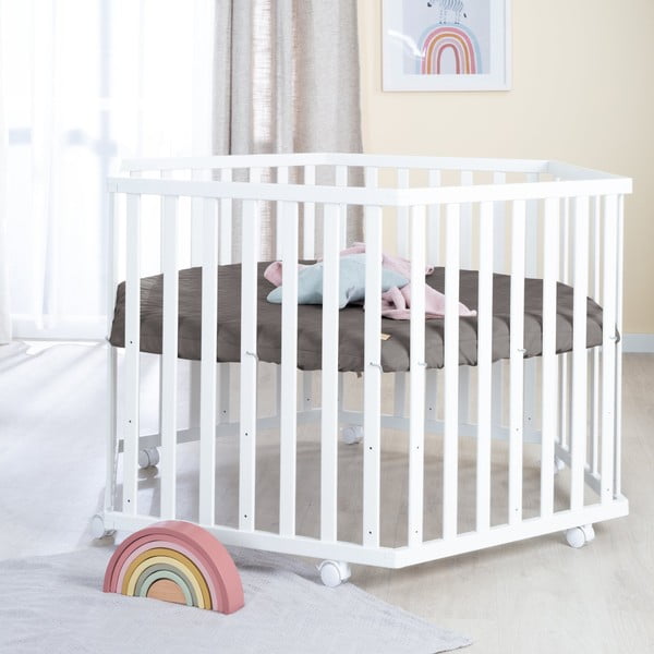 Fehér gurulós járóka állítható magassággal – Roba-image-3