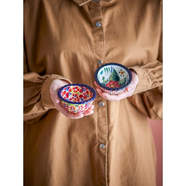 Piros kőedény szervírozó tálka szett 2 db-os 95 ml Florist – Bloomingville-image-3