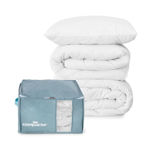 Vákuumos műanyag ruhatároló doboz 42x40x25 cm Blue Edition – Compactor-image-1