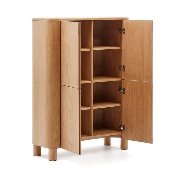 Natúr színű szekrény kőrisfa dekorral 100x134x40 cm Salaya – Kave Home-image-3